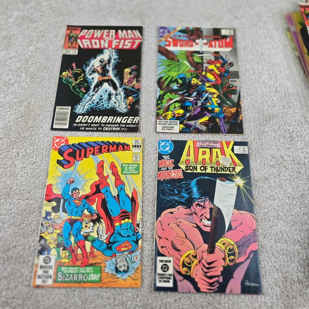Marvel DC Comics Lot of 4 Power Man‎ Iron Fist Superman Sword of Atom Arak 1980s